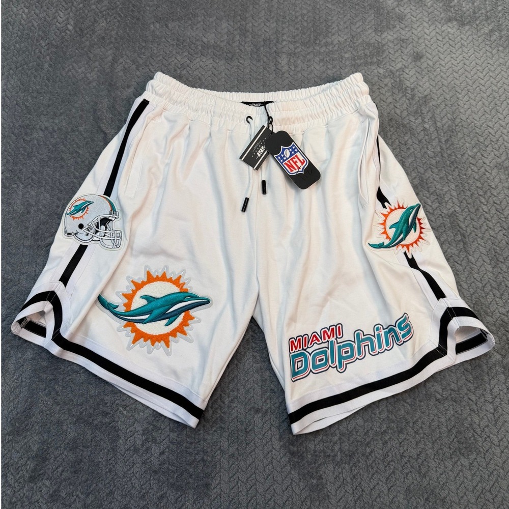 NWT Miami Dolphins Men XL Pro Standard Athletic Shorts Embroidered NFL Luxury